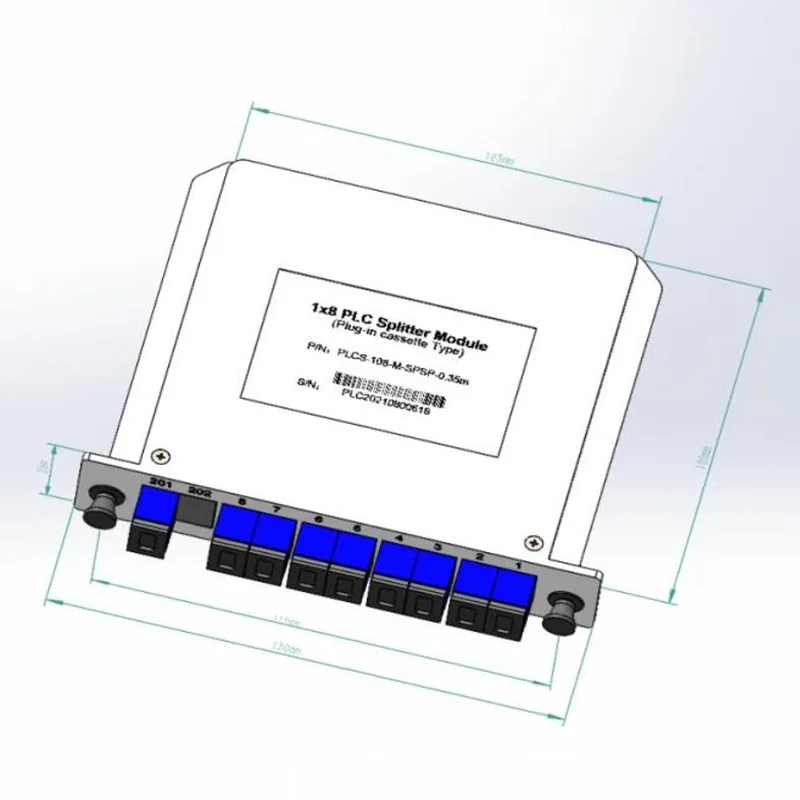 1*4 1*8 Splitter Cassette за приклучок PLC