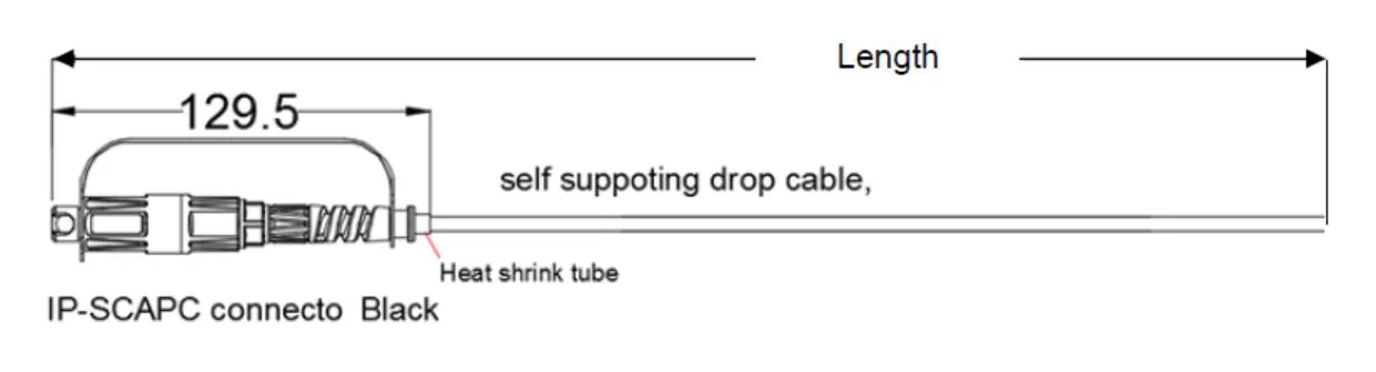 5x2mm Waterproof Drop Cable H Optic SC/APC Connector Optical Fiber Pigtail